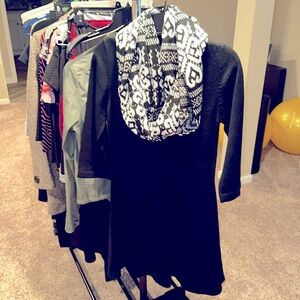 Black sweater dress.